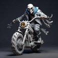 thumbnail image 2 of Cool Skeleton Figurines, Halloween Skeleton Doll Resin Crafts Ornament1, 2 of 5