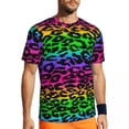 thumbnail image 2 of T Shirt For Men Leopard Rainbow Man Funny Aesthetic Print Basic Sports Breathable Summer Tee Shirt C, 2 of 7