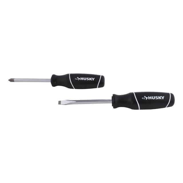 2 Desarmadores Husky Phillips Numero 2 Plano 1/4"