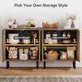 thumbnail image 4 of Tribesigns Set of 2 Sideboard Buffet Cabinet with Storage, 59" Storage Cabinet with Doors & Adjustable Shelves, for Living Room, Kitchen, Light Brown, 4 of 9