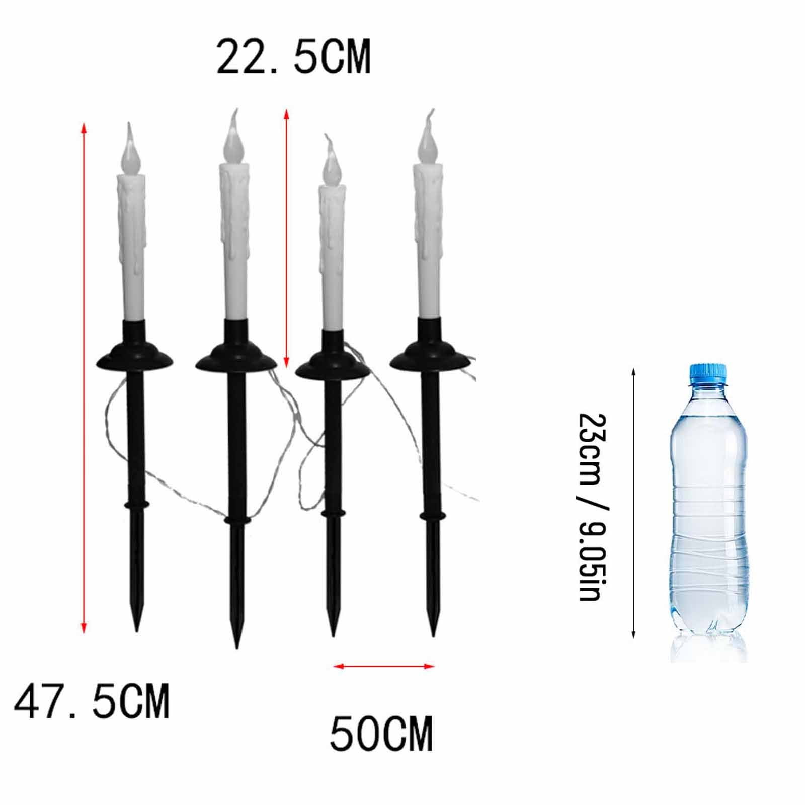 Outdoor Solar Powered LED Candle Pathway Lights with Ground Stakes Weather Resistant Design for Garden Yard Walkway Decoration Set of 6