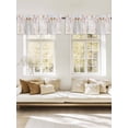 thumbnail image 3 of Orange Pink Flower Window Valance, Watercolor Retro Floral Bud Leaf Plant Farmhouse 2 Pack Decorative Curtain for Small Windows, Light Filtering Valance with 3” Rod Pocket, 54"W x 18"L, 3 of 9