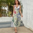 thumbnail image 3 of Watercolor Wildflowers Spring Summer (3) Dress Summer Street Style Bohemia Long Dresses Female Sleeveless Printed Maxi Dress, 3 of 9
