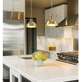 thumbnail image 5 of Kira Home Belle 9" Gold Pendant Light with Dome Shade, Petit Retro Metal Gold Hanging Light, Cool Brass, 5 of 7