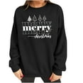 thumbnail image 3 of HOMBOM Christmas Gift for Women Merry Xmas Sweatshirt Oversized Funny Letter Print Crewneck Pullover Holiday Party Clothes Casual Top, 3 of 8