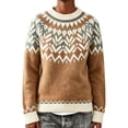 thumbnail image 3 of Pullover Sweaters for Women Fair Isle Sweater Women Scoop Neck Tops Fall Outfits Sweaters for Women Trendy Lightweight Sweaters Winter Sweaters Long Sweaters Fall Sweaters, 3 of 4