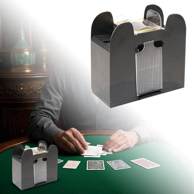 Binwennn Automatic Card Shuffler For Poker Texas Hold'em Mahjong 2 6 Compatible Tabletop Game Shuffle Machine Stationery Organizer Bag Craft Storage Cabinet Crafts for Adults Stationery Cards And