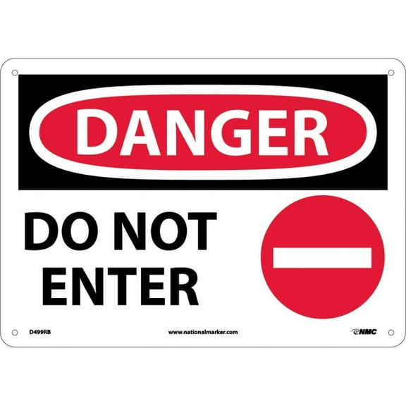 NMC Signs D499Rb, Danger Do Not Enter Sign, 10 X 14, Rigid Plastic .050