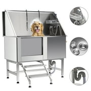 CO-Z  50" Dog Grooming Bath Tub Kit Grooming Tubs for Pets 176lbs Stainless Steel