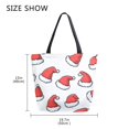 thumbnail image 5 of FORMRS Womens Canvas Tote Bag with Zipper Inner Pocket Shoulder Handbag, Santa Hats Pattern, 5 of 7