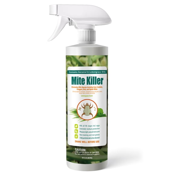 EcoVenger Mite Killer 16 OZ Spray, Kills Dust Mites, Scabies, Bird Mites, Chiggers, Poultry Mites, Spider Mites for Residential, Plant, Animals & Birds, Plant-Based and Non-Toxic