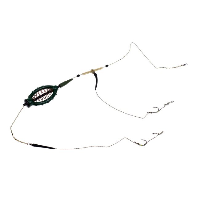 jinwen Carp Fishing Feeder Fishing Baits Cage Hook Rig Set Lead Sinker Tackle 60g