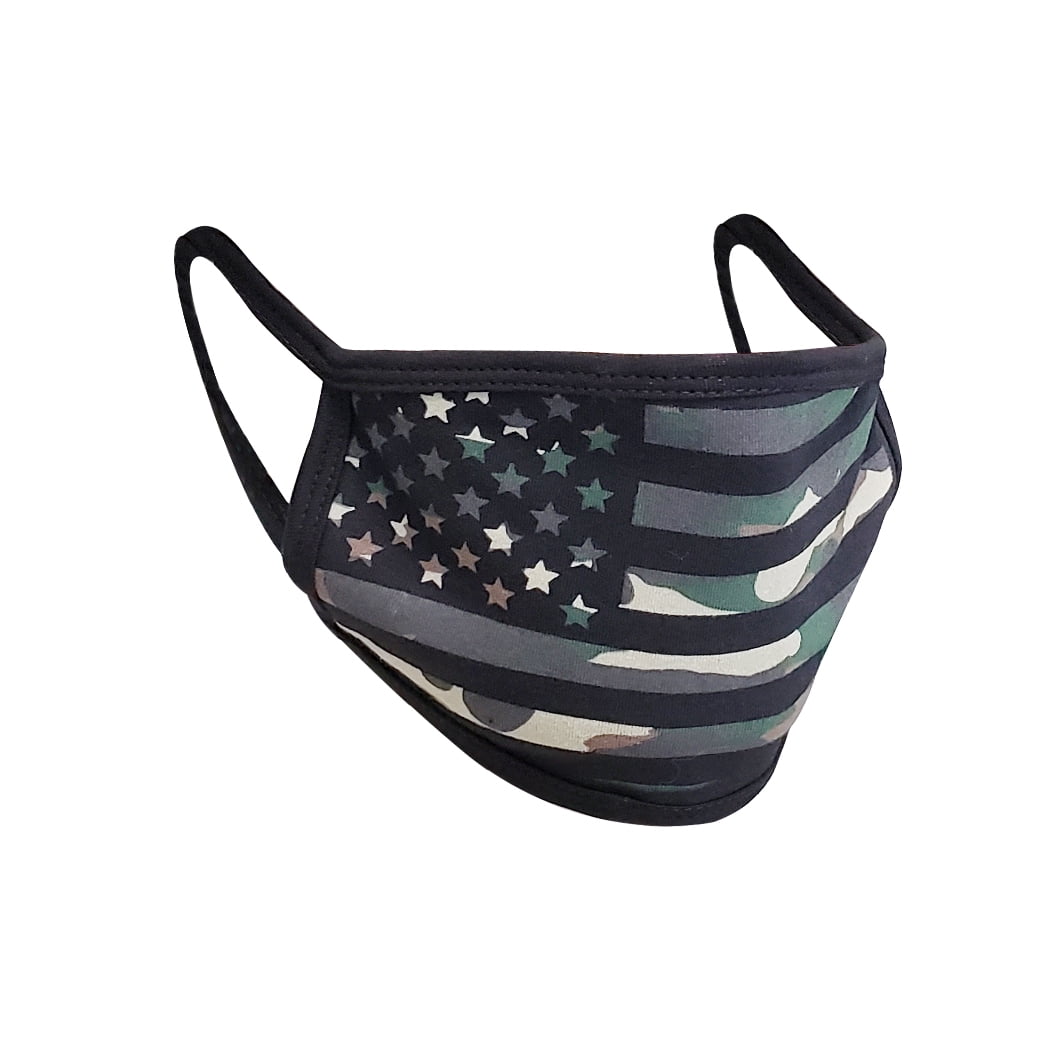 PRO MC 2Pcs Unisex Cloth Camo Flag Face Mask Protect Reusable 100 Cotton Comfy Washable Made