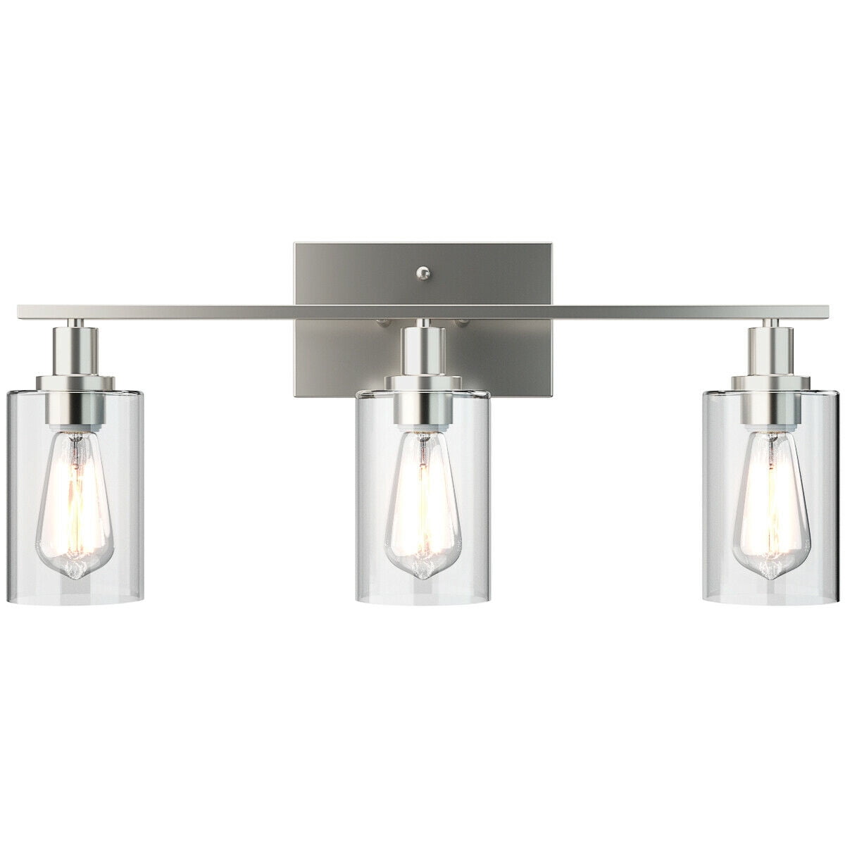Patiojoy Bathroom Vanity Light Modern Wall 3-Light  Sconce Fixtures W/ Clear Glass Shade