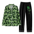 thumbnail image 3 of Gibobby Pijamas para Mujer Conjunto a Juego Pijamas navideños Conjunto de Pijama Largo de satén con Botones clásicos para Mujer con Bolsillos (Negro, XL), 3 of 4