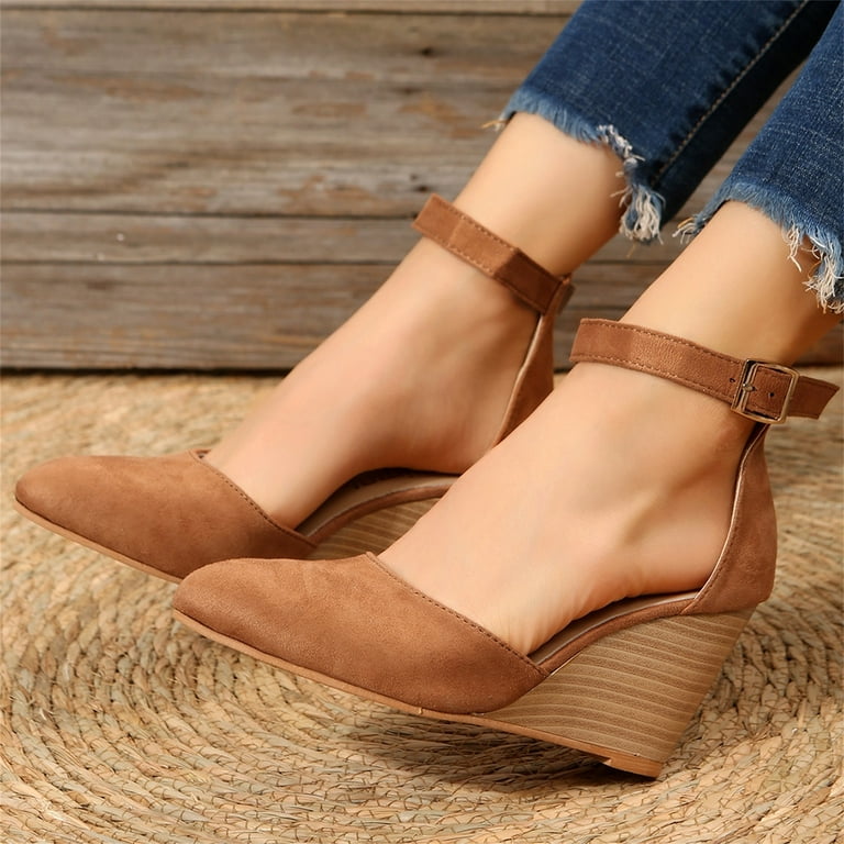 Mzoazpie Ladies Fashion Closed Toe Cute Sandals for Women Solid