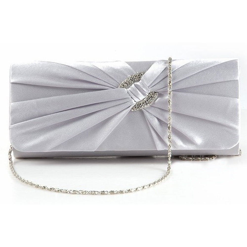 New Satin Knot Clutch Bag Pleated Evening Bag Elegant Small Designer Handbag 