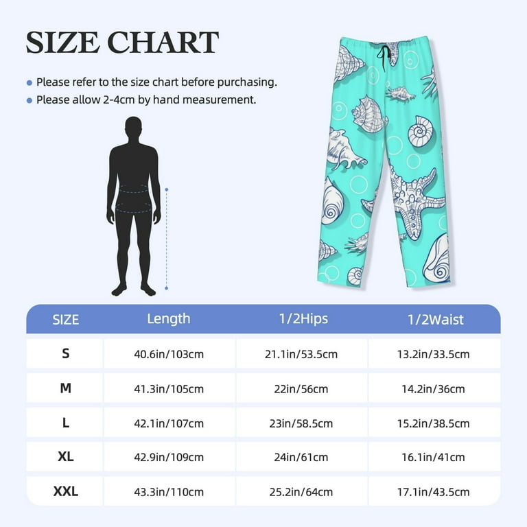 Junzan Men'S Pajama Pants Ocean Turtle Sleepwear Pants Pj Bottoms  Drawstring And Pockets 