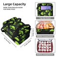 thumbnail image 3 of Alien Large Capacity Double Layered Insulated Refrigerated Lunch Bag with Two Compartments, Carry Handle - 7.1x11.4x16.1 Inches, 3 of 6