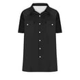 thumbnail image 3 of Mens Linen Shirts Retro Button Down Short Sleeve Shirt Casual with Two Patch Pockets Classic Work Shirts, 3 of 4