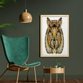 thumbnail image 2 of Tattoo Wall Art with Frame, Head of Lion with Feather Art on His Mane Design Print, Printed Fabric Poster for Bathroom Living Room, 23" x 35", Yellow Brown and White, by Ambesonne, 2 of 2