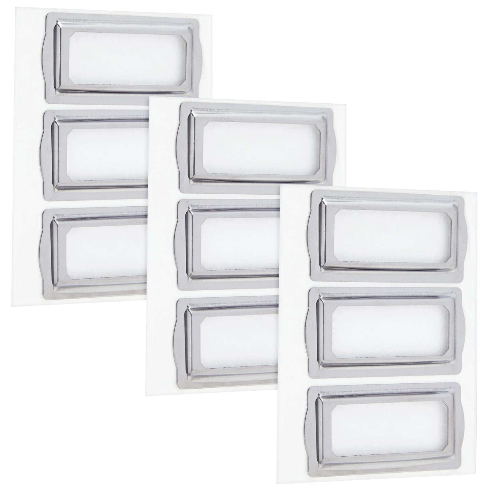 9 Pack Small Self Adhesive Metal Bookplates for Books, Drawers