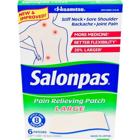 Salonpas Pain Relieving Patch Large, 6 count