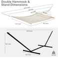 thumbnail image 7 of SUNCREAT Double Outdoor Hammock with Stand Included, Portable Cotton Rope 2 Person Hammock , Beige, 7 of 7