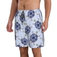 thumbnail image 2 of Goofa Turtle with Blue Stones Printed Mens Swim Trunks Summer Quick Dry Short Beach Swimwear Bathing Suits-Medium, 2 of 9