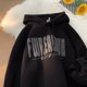 thumbnail image 1 of Sudadera con capucha gruesa y forro polar de estilo americano, holgada y a la moda, para hombre, estilo informal, para otoño e invierno, 1 of 4