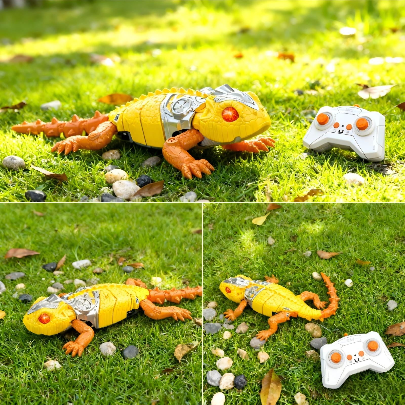 HaoXun Remote Control Climbing Gecko Robot with LED Eyes - Rechargeable RC Lizard Wall Crawler Toy for Indoor Play and Educational Fun
