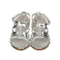 thumbnail image 4 of New Girl Jelly Beans Jaloho Metallic Open Toe Rhinestone Strappy Wedge Sandal, 4 of 5
