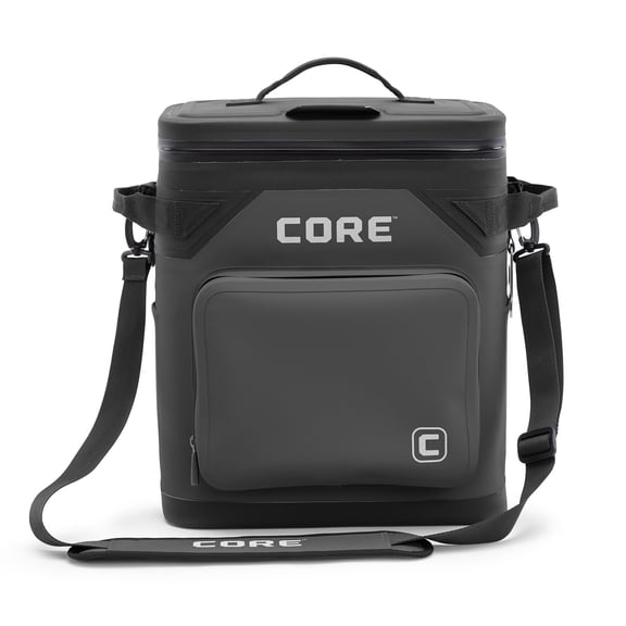 CORE 36 Can Climakeep Magnetic Soft Cooler, Leakproof Cooler, Waterproof Zipper, Charcoal