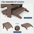 thumbnail image 5 of KINGYES Folding Adirondack Ottoman Set of 2, HDPE Outdoor Foot Rest, Plastic Adirondack Footstool for Adirondack Chairs, Coffee, 5 of 8
