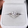 thumbnail image 3 of Toyfunny Women's Heart-Shaped Zircon Diamond Personalized Princess Engagement Ring, 3 of 4