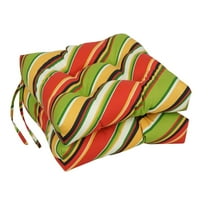 Blazing Needles 16-inch Spun Polyester Outdoor Square Tufted Chair Cushion