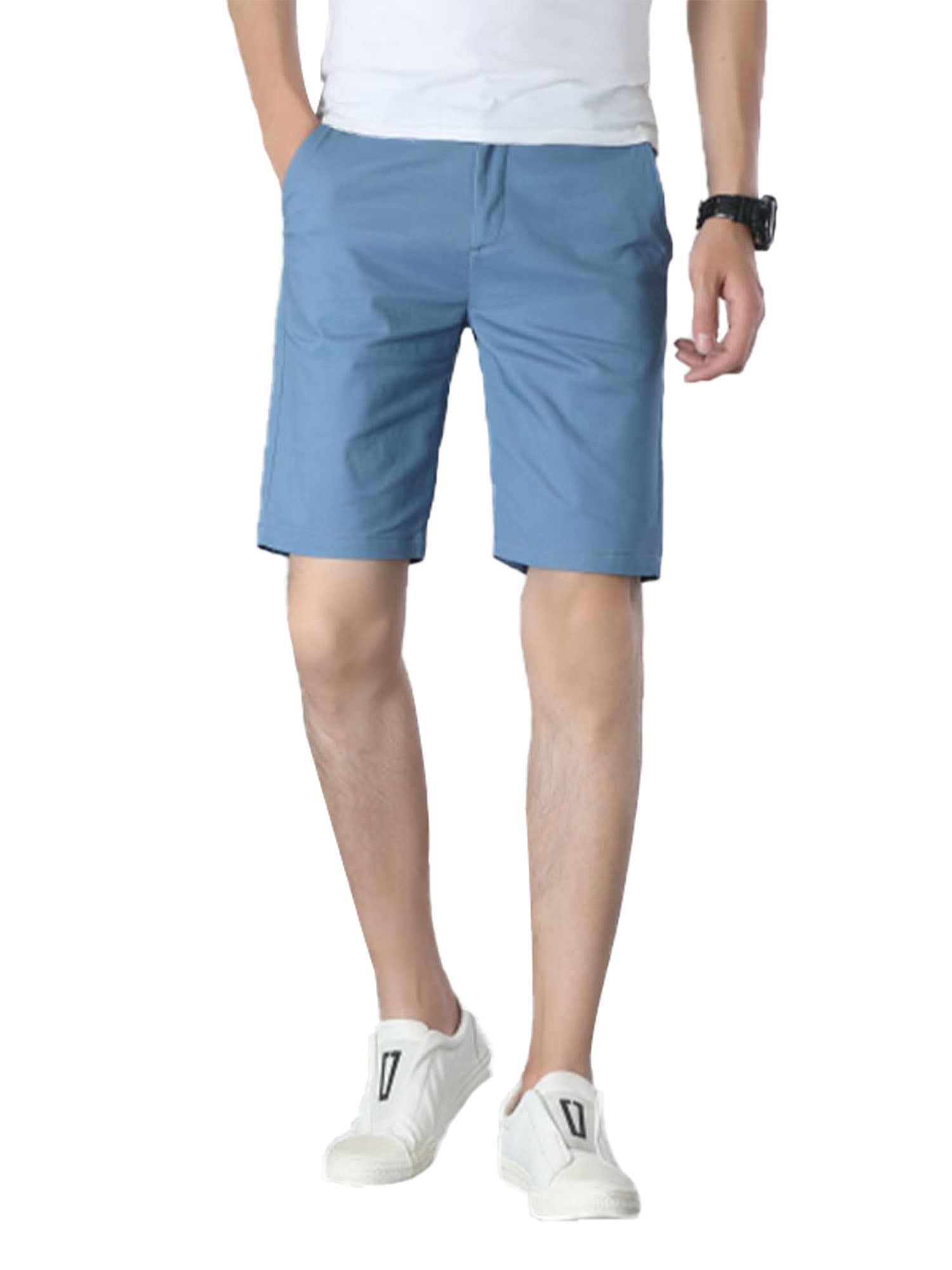 mens knee length chino shorts