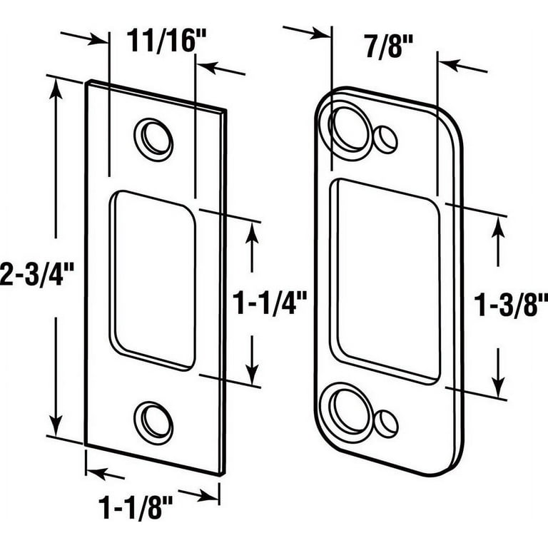 Security Deadbolt Strike, for Use with Wood Or Metal Doorjambs, 2-3/4 in. H x 1-1/8 in. W, Steel, Satin Nickel Security Deadbolt Strike, for Use with Wood Or Metal Doorjambs, 2-3/4 in. H x 1-1/8 in. W, Steel, Satin Nickel