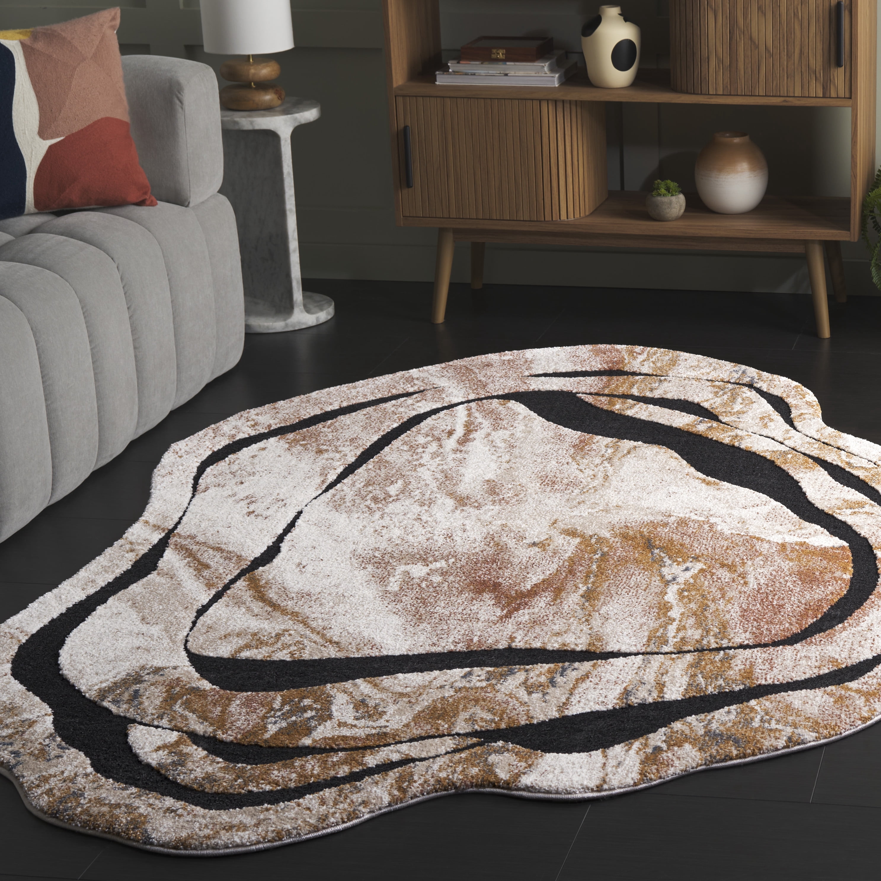 SAFAVIEH Contour Eugene Abstract Area Rug, Rust/Ivory, 8' x 10'