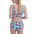 thumbnail image 3 of Picia Strawberries Women's High Waisted Bikini Scoop Neck Swimsuit Two Pieces Bathing Suit-X-Large, 3 of 8