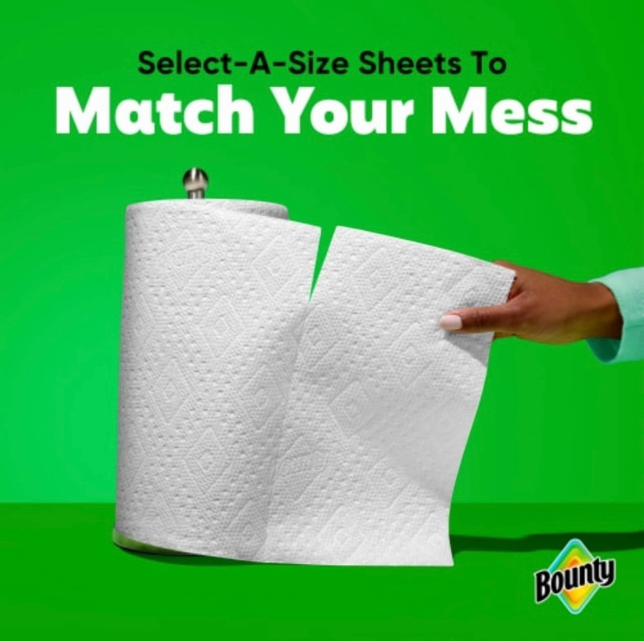 Bounty Select-A-Size Paper Towels White 6 Double Rolls = 12 Regular, Each