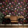 thumbnail image 3 of S4sassy Self-Stick Decorative Wallpaper, Vibrant Wildflower Bloom Wall Paper, Vinyl Waterproof Contact Paper, Black, 25"x360" Removable Renter Friendly Wall Covering For Bedroom, Dining room, 3 of 9