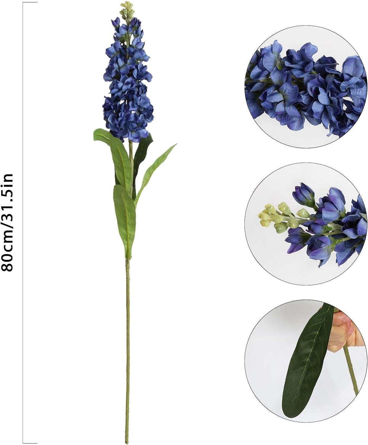 Snapdragon Artificial Flowers 3.5" Delphinium Fake Flowers Royal Blue Long Stem Silk Flowers Antirrhinum Majus Faux Flowers for Home Garden Wedding Decor Floral Arrangement (Royal Blue)
