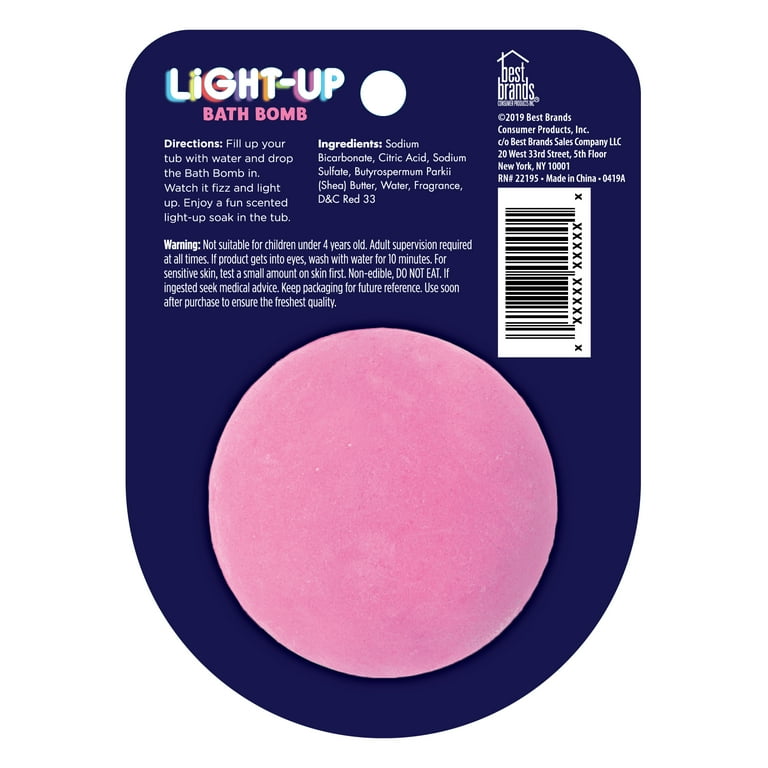 Best Brands Bubble Gum Light up Bath Bomb, Bath Fizz for Kids Ages 