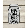 thumbnail image 2 of Imperfect Dust 26x31 White Modern Wood Framed Museum Art Print Titled - Farm to Table ~ Table to Soul, 2 of 4