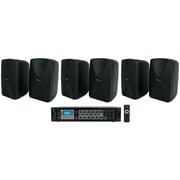 Rockville 70v Commercial/Restaurant Amplifier w/Bluetooth+(6) Black 4" Speakers