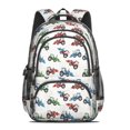 thumbnail image 2 of Tractor and Loaders Gray Pattern Backpack for School, Cute School Bag with Adjustable Shoulder Straps and Padded Back, 16.9"x12.6"x5.9", 2 of 5