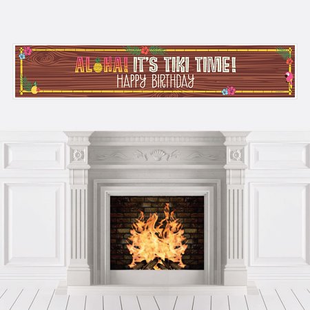 Tiki Luau - Tropical Hawaiian Summer Birthday Party Decorations Party Banner