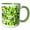 Green/White, variant on 3drose, Geometric Shapes Pattern Lime-green Black Cut Out, 11oz Two-tone Green Mug