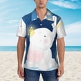 thumbnail image 2 of Disketp Hawaiian Shirts For Men,Cute Elephant Sitting In The Moon With Little Bunny Print Mens Casual Short Sleeve Button Down Shirts Beach Shirt, 2 of 7